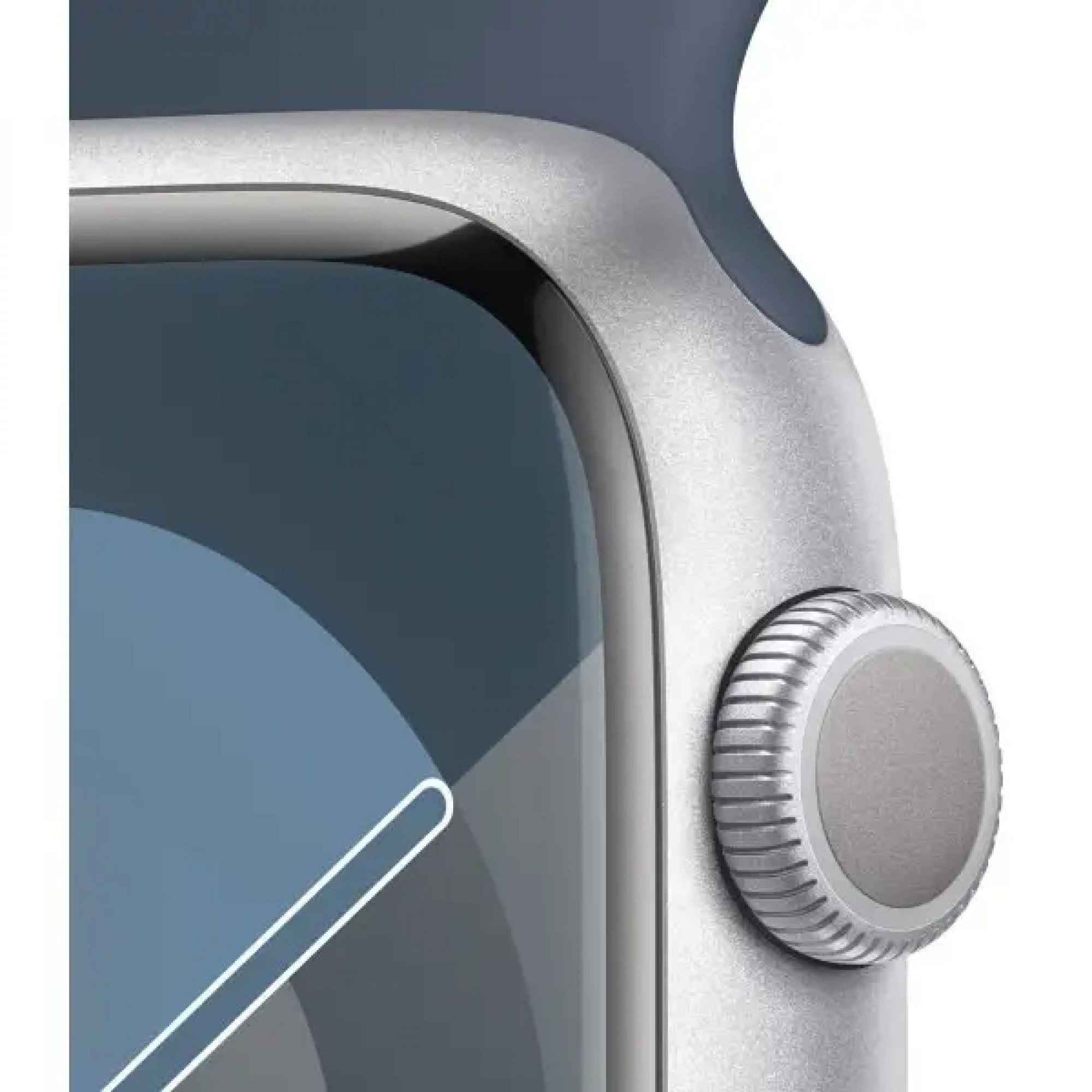 Apple Watch Series 9 GPS 41mm Silver Aluminum Case w. Storm Blue Sport Band - M/L (MR913)